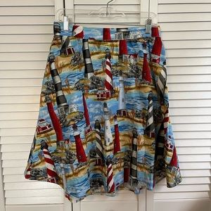 Retrolicious A-Line Lighthouse Swing Skirt L